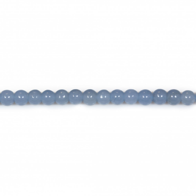 Бусины из натурального голубого анжелита, круглые, размер 4мм, отверстие 0,7 мм, длина 15~16" / нить