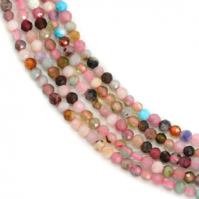 Mixed Stone Faceted Round 2mm Hole0.3mm 39-40cm/Strand