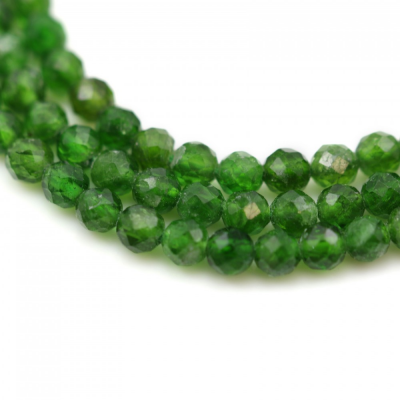 Diopside/Alalite Faceted Round 4mm Hole1mm 39-40cm/Strand