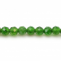 綠透輝串珠 切角圓形 直徑4毫米 孔徑1毫米 長度39-40厘米/條