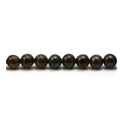 Rouleaux de perles en pierre naturelle de bronzite, ronde, taille 6mm, trou 1mm, 15~16"/rangée