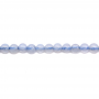 Miçangas de calcedonia azul  redondas. Diâmetro: 3mm. Orificio: 0.6mm. 117pçs/fio. 15~16"