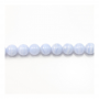 Miçangas de calcedonia azul  redondas. Diâmetro: 4mm. Orificio: 0.8mm. 91pçs/fio. 15~16"