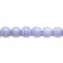 Blaue Chalcedon runde Perlenkette Durchmesser 10mm Durchmesser des Loch 1mm ca. 39 Stck / Strang 15~16"