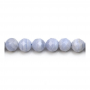 Бусы  “халцедон” синие круглые гранёные  шар 8мм  отв. 1мм  примерно 52 бусинки/нитка  длина 39~40см