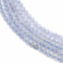 Natürlicher blauer Chalcedon Perlen Strang facettiert rund Durchmesser 2 mm Loch 0,8 mm ca. 180 Perlen/Strang/