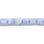 Natürliche blaue Spitze Achat Perlen Stränge Quadrat Größe 8x8mm Dicke 4mm Loch 1mm Länge 15 ~ 16 "/ Strang