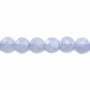 Natural Blue Lace Agate Chalcedony Beads Strand  Flat Round Faceted Diameter 8mm  Hole 1mm Length 15 ~ 16 "/ Strand