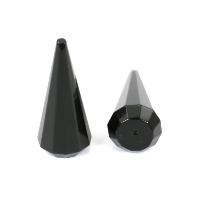 Pingente de cone de obsidiana natural Tamanho16x40mm Furo1.3mm 2pcs/Pack