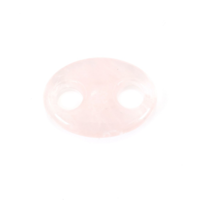 Pendentif nez de cochon ovale en quartz rose naturel Taille 18x25mm Trou6mm 2pcs/Pack