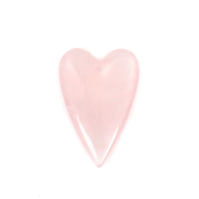 Natural Rose Quartz Heart Shape Pendant Size20x30mm Hole1.5mm 2pcs/Pack