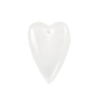 Pingente em forma de coração de cristal de rocha natural Tamanho 20x30mm Furo1.5mm 2pcs/Pack