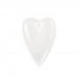 Pingente em forma de coração de cristal de rocha natural Tamanho 20x30mm Furo1.5mm 2pcs/Pack