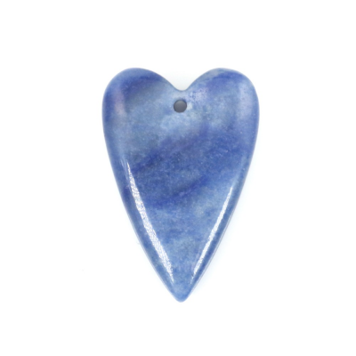Pingente de Aventurina Azul em Forma de Coração Tamanho20x30mm Furo1.5mm 2pcs/Pack