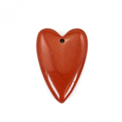 Ciondolo a forma di cuore in diaspro rosso naturale Dimensioni20x30mm Foro1.5mm 2pz/confezione