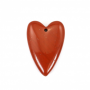 Pingente em forma de coração de jaspe vermelho natural Tamanho20x30mm Furo1.5mm 2pcs/Pack