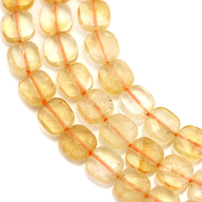Citrine Faceted Square 8mm Hole1mm 39-40cm/Strand