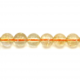 Citrine perle ronde sur fil  Taille 8mm de diamètre trou1.0mm Environ 50perles/fil 15~16"