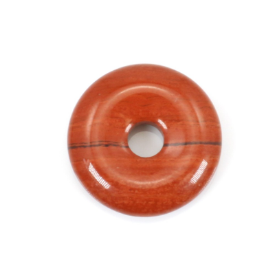 Jaspe Rojo Donut / Pi Disc 14mm Agujero3mm 1unidad