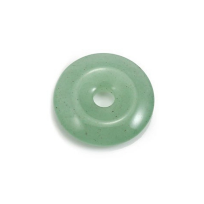 Ciondolo a ciambella in avventurina verde con foro di 20 mm x1 pezzo