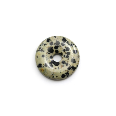 Jaspe dalmatien Pendentif Donut 30mm Trou6mm x1Pièce