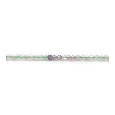 Natural Fluorite Bead Strand Faceted Round Diameter 2mm Hole 0.3mm 15~16"/Strand