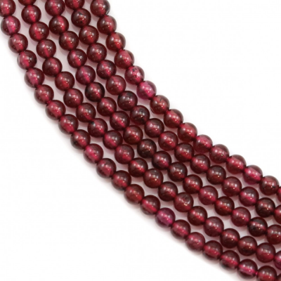 Natural Garnet Beads Strand Round Diameter 2mm Hole 0.4mm About 182 Beads/Strand 15~16"