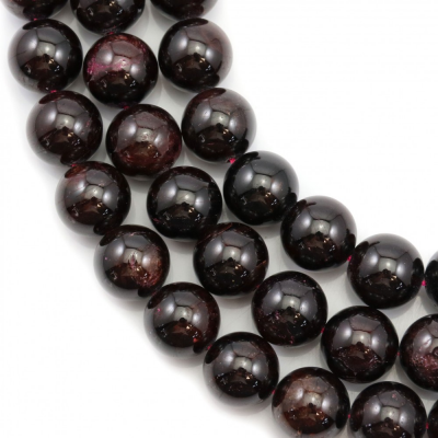 Natural Garnet Beads Strand Round Diameter 12mm Hole 1.5mm About 33 Beads/Strand 15~16"