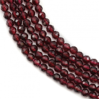 Natural Garnet Beads Strand Faceted Round Diameter 3mm Hole 0.6mm About 140 Beads/Strand 15~16"