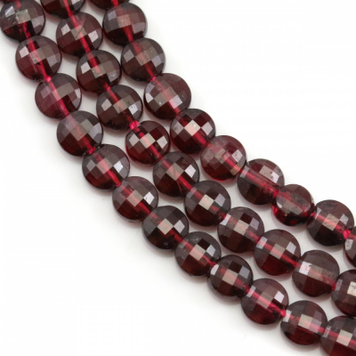 Natural Garnet Beads Strand Faceted Flat Round Diameter 4mm Hole 0.8mm About 100 Beads/Strand 15~16"