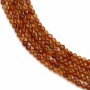 Natural Orange Garnet Beads Strand Faceted Round Diameter 2mm Hole 0.6mm About 197 Beads/Strand 15~16"