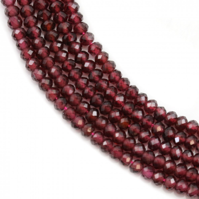 Natural Garnet Faceted Abacus Beads Strand Size 2x3mm Hole 0.6mm About 183 Beads/Strand  15~16"