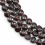 Natural Garnet Beads Strand Faceted Flat Round Diameter 6mm Thickness 4mm Hole 1mm Length 15~16"/Strand