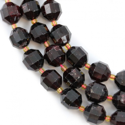 Natural Garnet Beads Strand Faceted Prismatic Size 10x12mm Hole 1.5mm About 28 Beads/Strand 15~16"