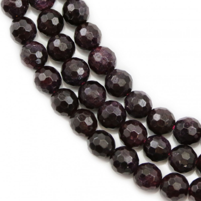 Natural Garnet Beads Faceted Round Diameter 8mm Hole 0.8mm 39-40cm/Strand