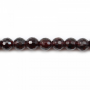 Natürliche Granatperlen, facettiert, rund, Durchmesser 8 mm, Loch 0,8 mm, 39–40 cm/Strang