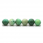 Filone di perline di agata verde naturale, rotondo sfaccettato, dimensione 8 mm, foro 1 mm, 15~16"/filare