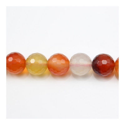 Natural Carnelian Beads Strand Faceted Round Diameter 10mm Hole 1mm About 39 Beads/Strand 15~16"