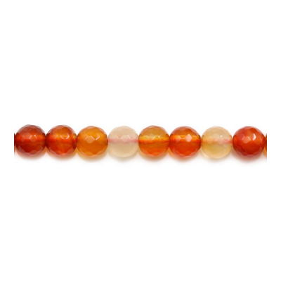 Carnelian Faceted Round 4mm Hole0.8mm 39-40cm/Strand