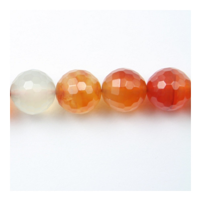 Carnelian Faceted Round 14mm Hole1.2mm 39-40cm/Strand