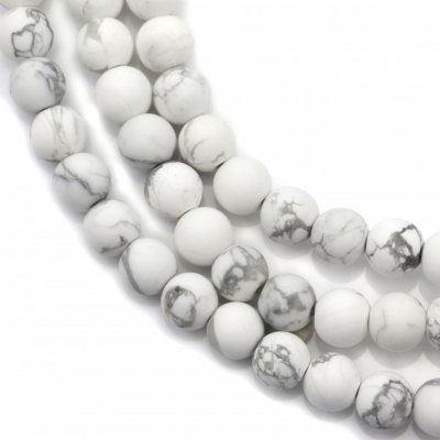 Frosted White Howlite Faceted Round Diameter6mm Hole1mm 39-40cm/Strand
