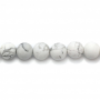 Frosted White Howlite Round Diameter8mm Hole1mm 39-40cm/Strand