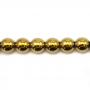 金色黑膽石串珠 圓形 直徑8毫米 孔徑1.5毫米 長度39-40厘米/條