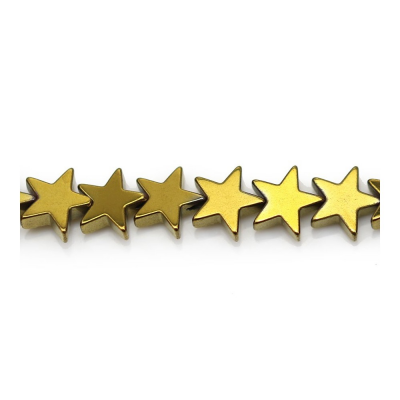 Estrela de hematite dourada Tamanho8mm Furo0.8mm 39-40cm/Fio