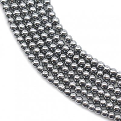 銀色黑膽石串珠 圓形 尺寸2毫米 孔徑0.8毫米 長度39-40厘米/條