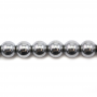 銀色黑膽石串珠 圓形 尺寸4毫米 孔徑0.8毫米 長度39-40厘米/條