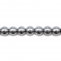銀色黑膽石串珠 圓形 尺寸10毫米 孔徑0.8毫米 長度39-40厘米/條