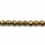 金色黑膽石串珠 切角圓形 直徑8毫米 孔徑0.8毫米 長度39-40厘米/條