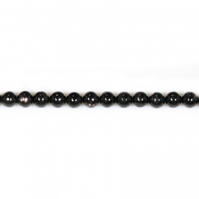 Perles d'hypersthène naturelles en brins, rondes, taille 6mm, trou 0.9mm, 15~16"/brin