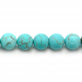 Reconstituted Turquoise Frosted Round Diameter8mm Hole1mm 39-40cm/Strand